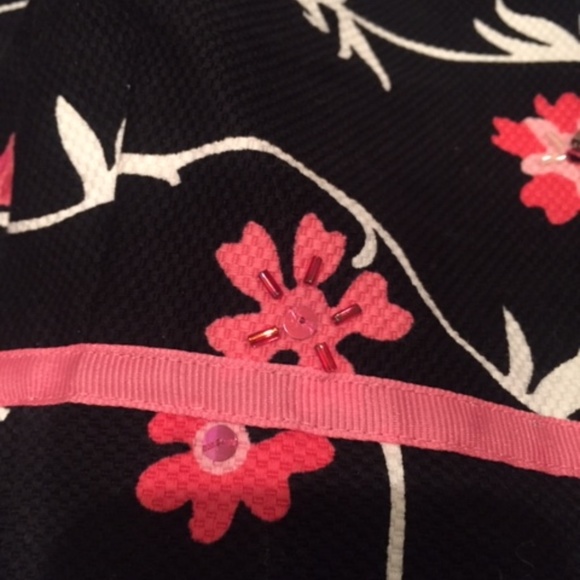 Talk of the Walk 12 midi one of a kind sundress textured black with pink… - Picture 6 of 8